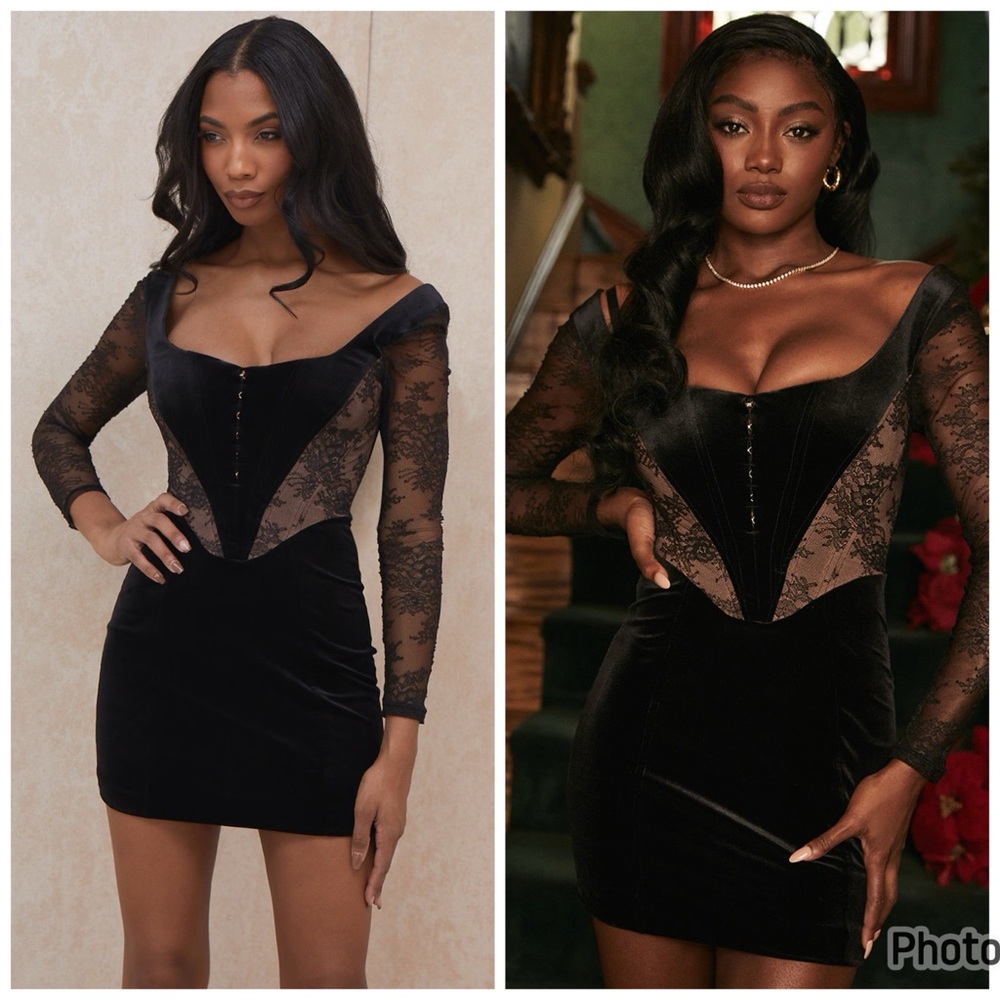 House of CB Black Lace Mini Dress